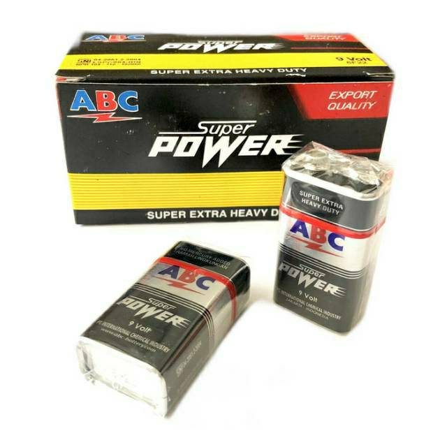 Batrai Kotak Baterai 9V ABC Super Power 1pcs Battery