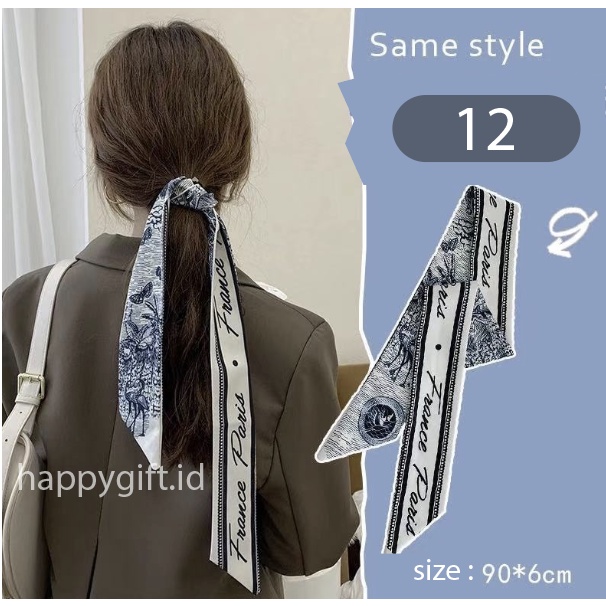 PREMIUM SATIN SYAL TWILLY BAG BANDANA SCARF / Ikat rambut tali Korea / Korean Silk Hair Ribbon