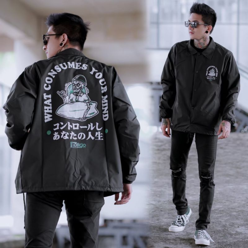 JAKET WINDBREAKER INDIGO KING OF CLOTH - COACH PARASIT JAPAN SIMPLE PRIA WANITA CASUAL SPORTY RIDING - JAKET PARASUT VINTAGE POLOS HIJAU ARMY MAROON HITAM - OUTFIT SIMPEL ELEGAN OUTDOOR-Consumes