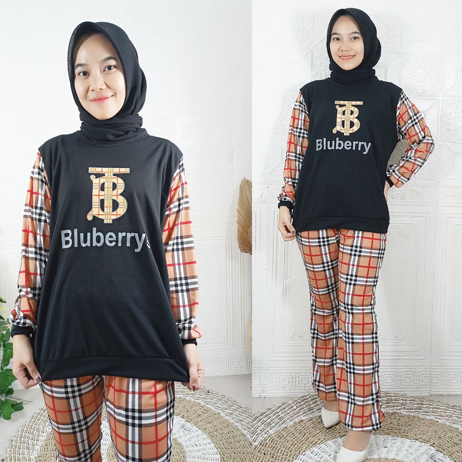 CARLINA BLUBERRYS SETELAN BAJU DAN CELANA CUTBRAY ONE SETCEL CANTIK