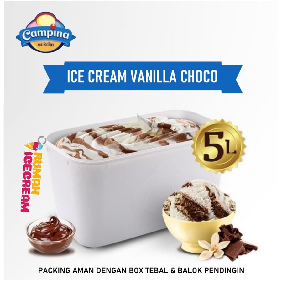 

Es Krim Vanilla Choco 5L Campina