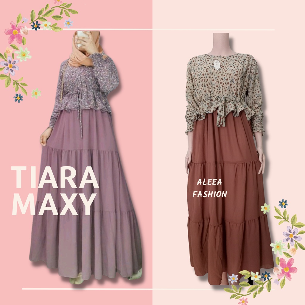 [BISA COD] Fashion Wanita Terlaris Gamis Ceruty Babydoll Terbaru TIARA MAXY 2