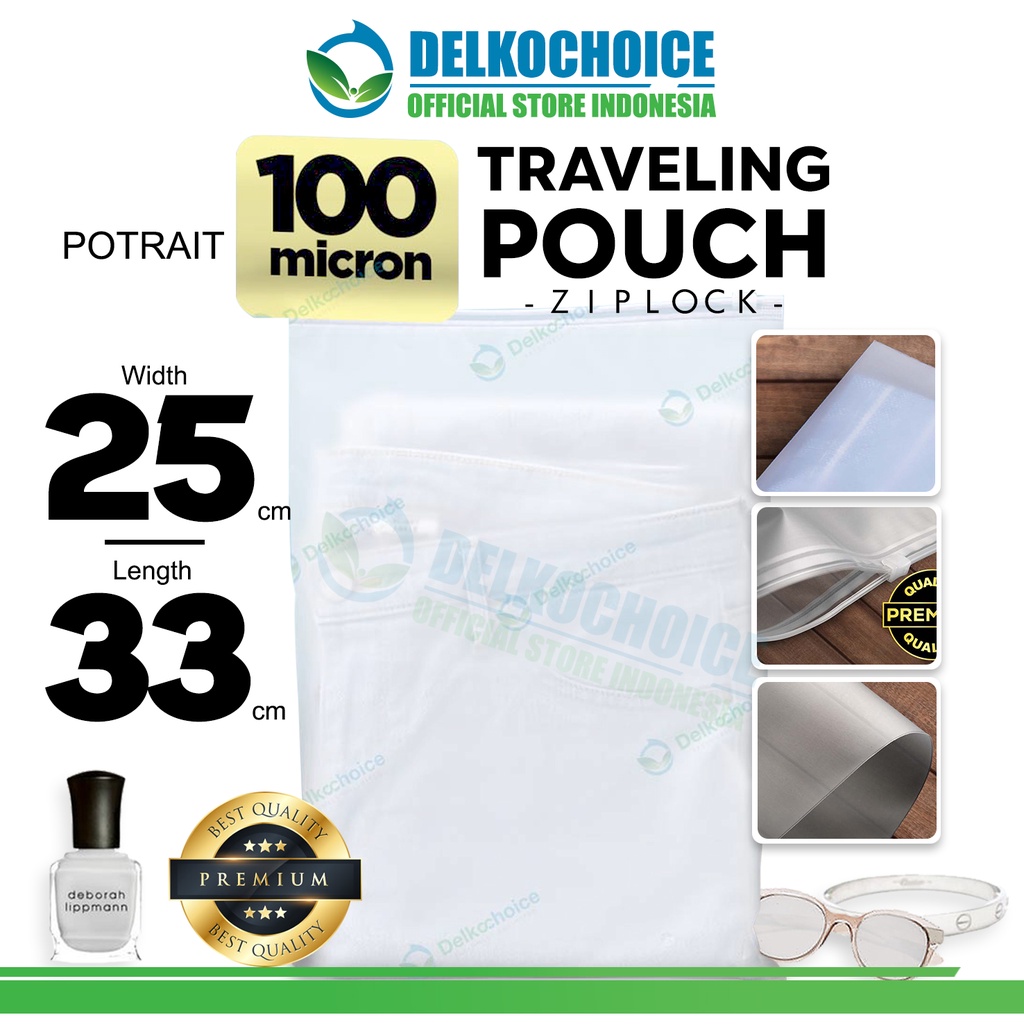 PREMIUM Travel Organizer 25x33cm Traveling Pouch Zipper Bag Delkochoice