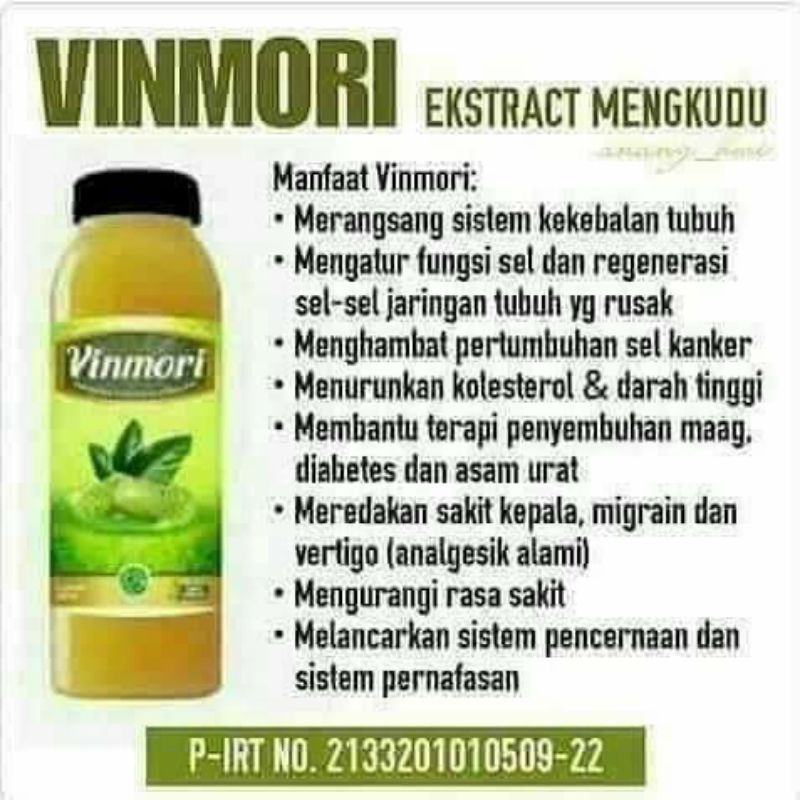 

VINMORI CUKA SARI MENGKUDU ORIGINAL MENINGKATKAN DAYA TAHAN TUBUH / ANTI RADANG / DIABETES / VERTIGO