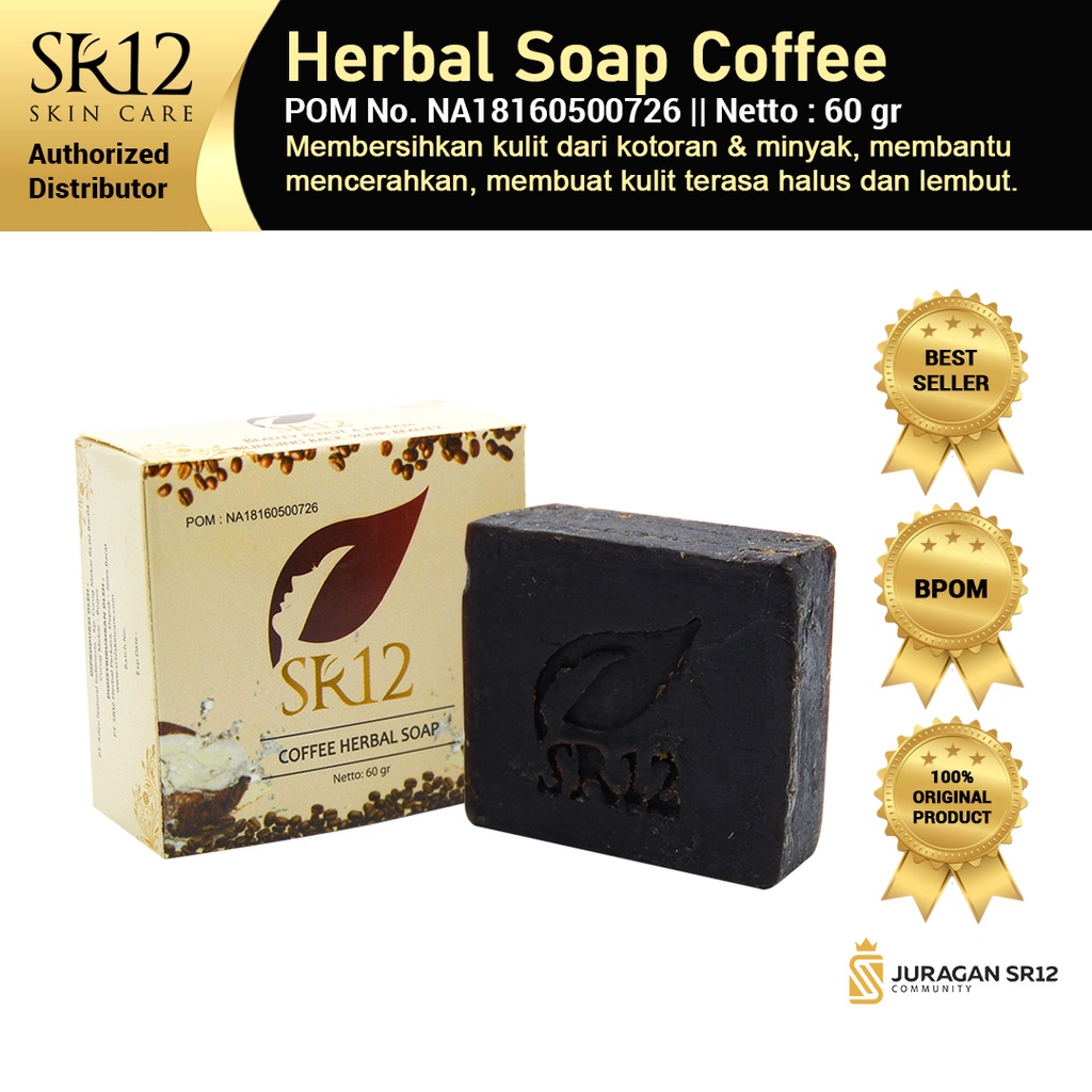 SABUN KOPI HERBAL TERLARIS..!!! COFFEE HERBAL SOAP SR12 BPOM / ANTI FLEK HITAM