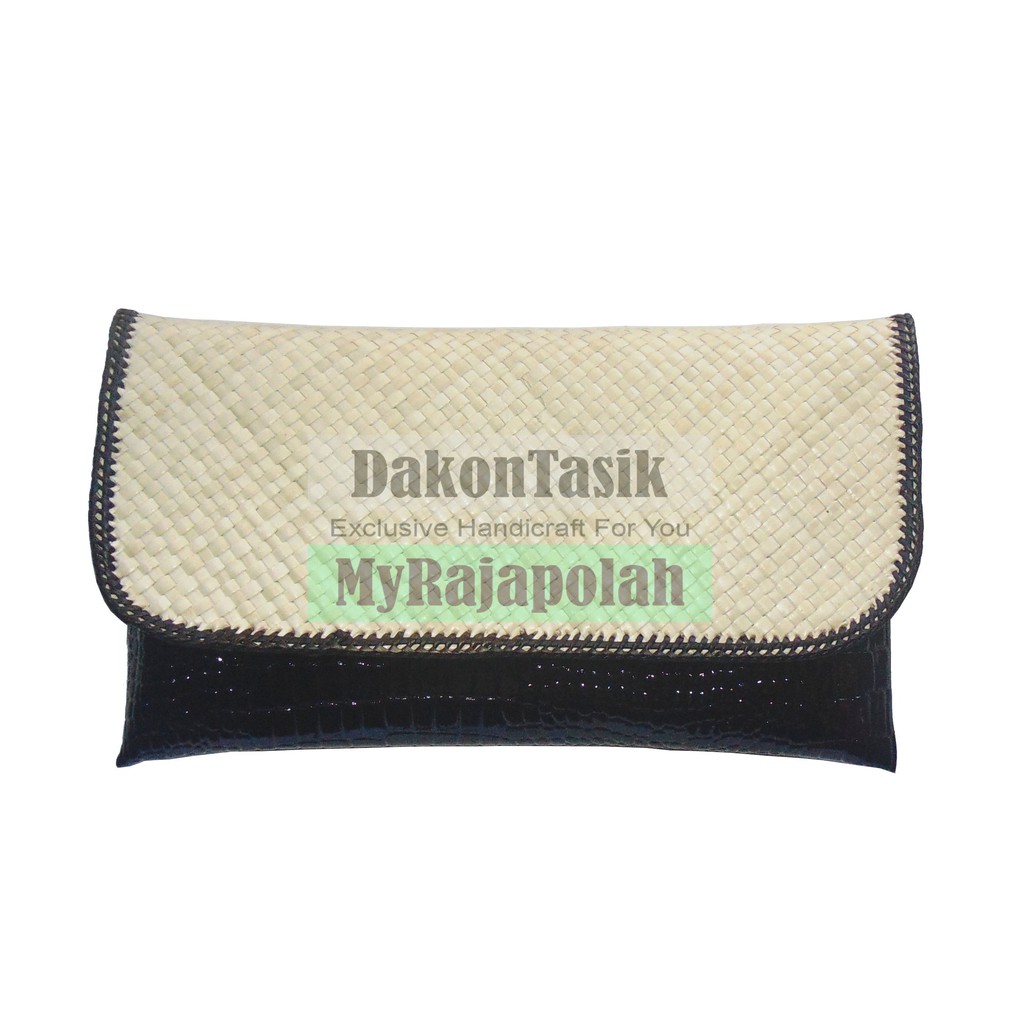 DT-1841 DOMPET PESTA FLAT ANYAMAN PANDAN CROCO