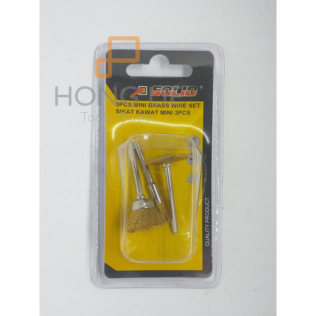 Solid Sikat Kawat Bor Set 3 Pcs Mata Bor Sikat