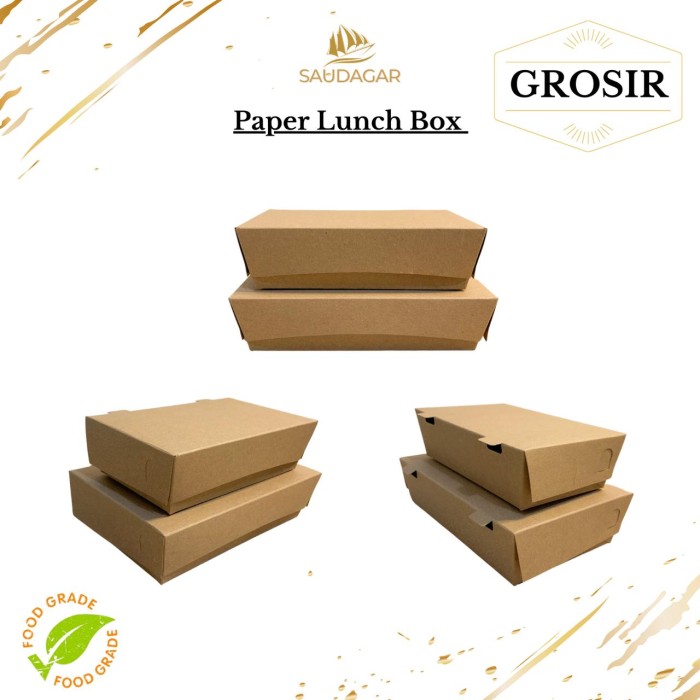 

7uytdrs Paper Lunch Box Tebal Large 325 Gsm / Kraft / Kotak / Dus Nasi Hyft7Yt