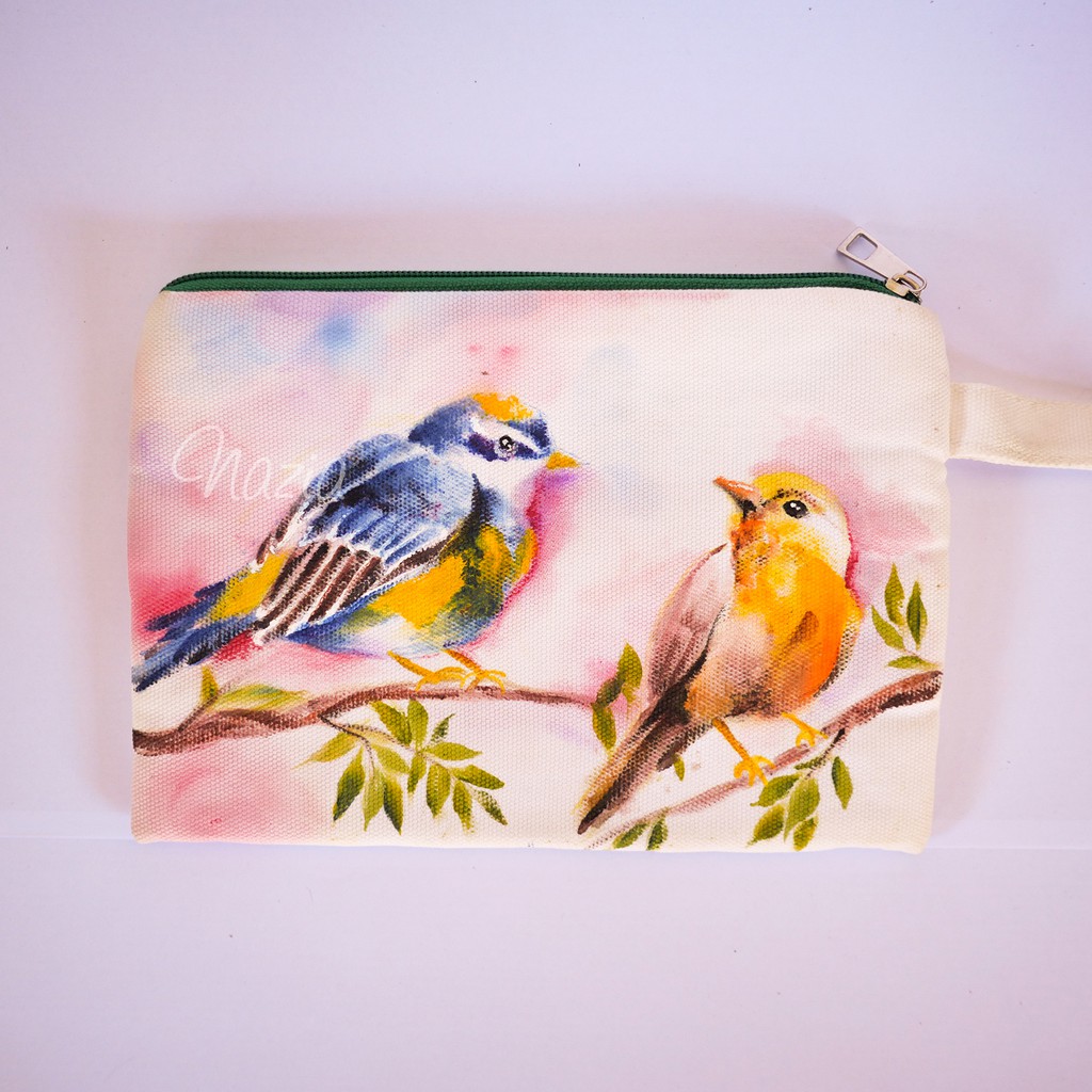 

Pouch Lukis a Couple of Robin Bird Nazia Fabric Painting