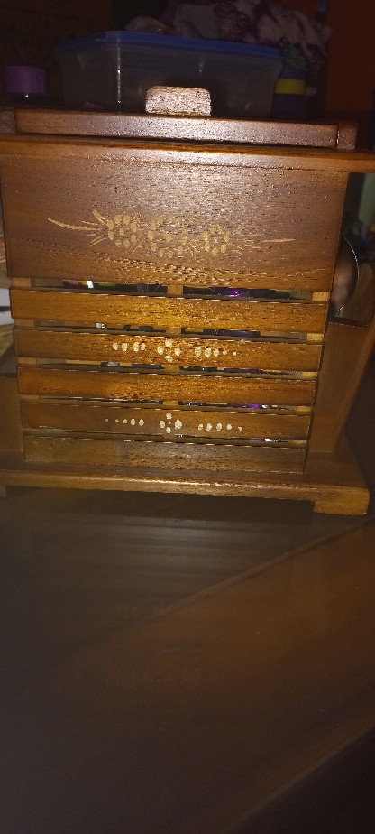 Tempat Sendok Garpu Kayu Jati Motif Cukit