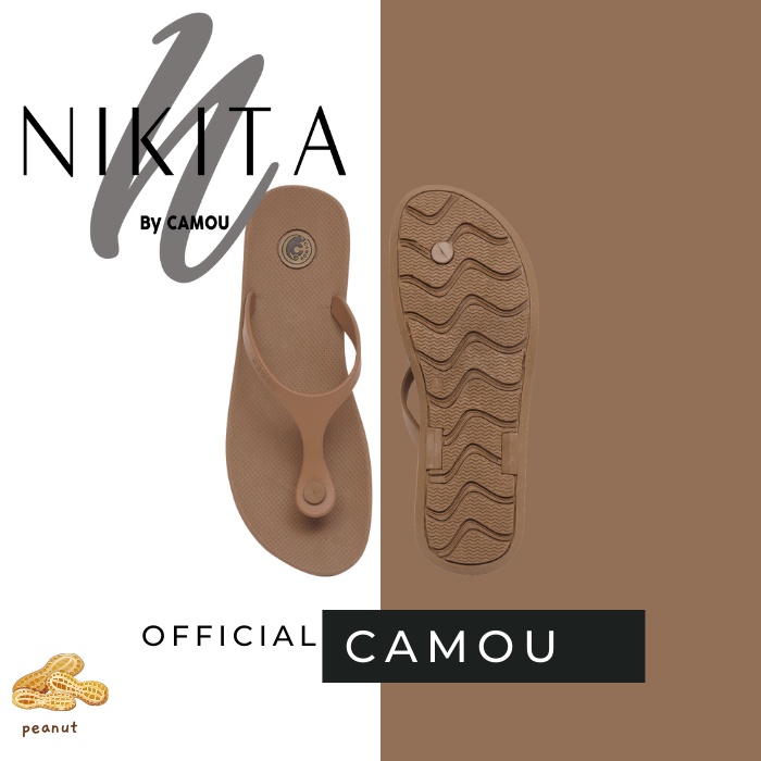 [Official] Sandal Jepit Camou Wanita NIKITA Peanut Beige
