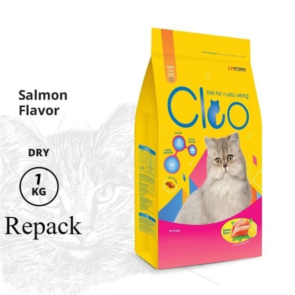 Makanan Kucing Cleo Adult Rasa Salmon 1kg Repack 1 kg Dewasa Cat Food