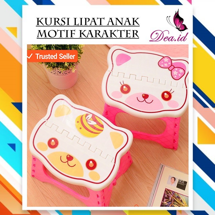 [DEASTORE] KURSI KARAKTER LIPAT BANGKU PORTABLE ANAK UNIK LUCU