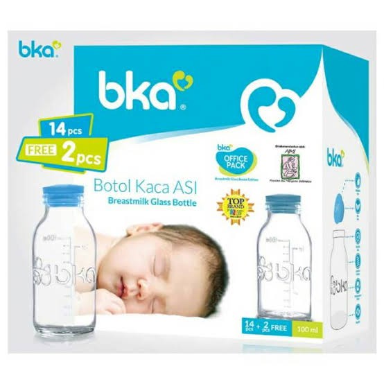 Botol Kaca Asi Baru Merk BKA 100ml isi 16pcs - Botol Asi BKA - Botol Penyimpanan Asi - Botol Vial