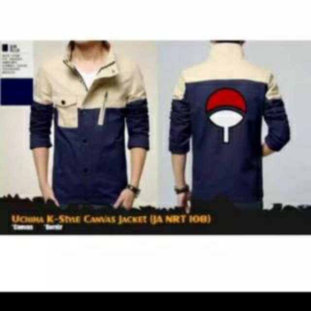 Jaket anime uchiha casual canvas