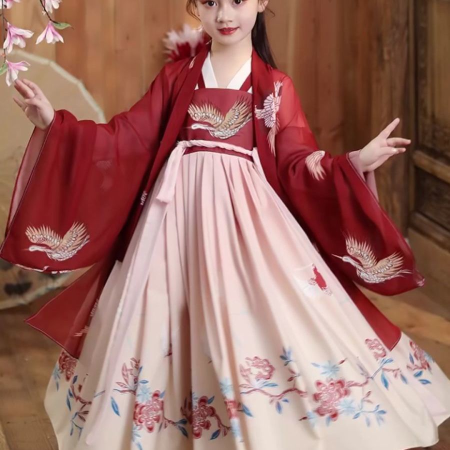 Spring and summer children's Hanfu girl's Chinese Ancient Costume Fairy ancient costume Ru skirt gir