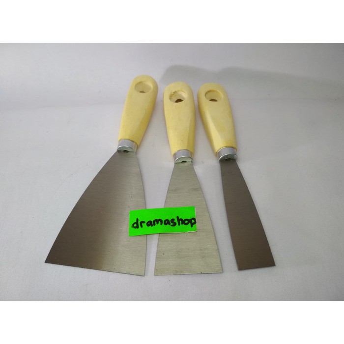 Scraper Pisau Kape Plamur Spatula Driwall set 3pcs 3&quot; 2&quot; 1&quot; 3 2 1 inch DRAMASHOP