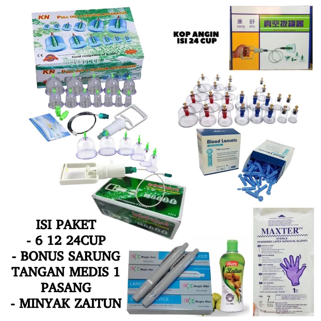 alat bekam lengkap original alat bekam lengkap dengan jarum alat bonus sarung tangan medis PAKET BEK