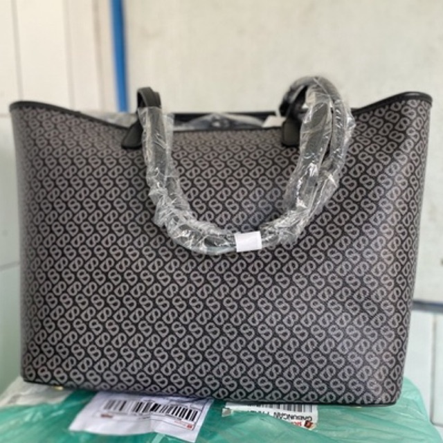 IZZY CANVAS BAG BLACK BUTTONSCARVES NEW