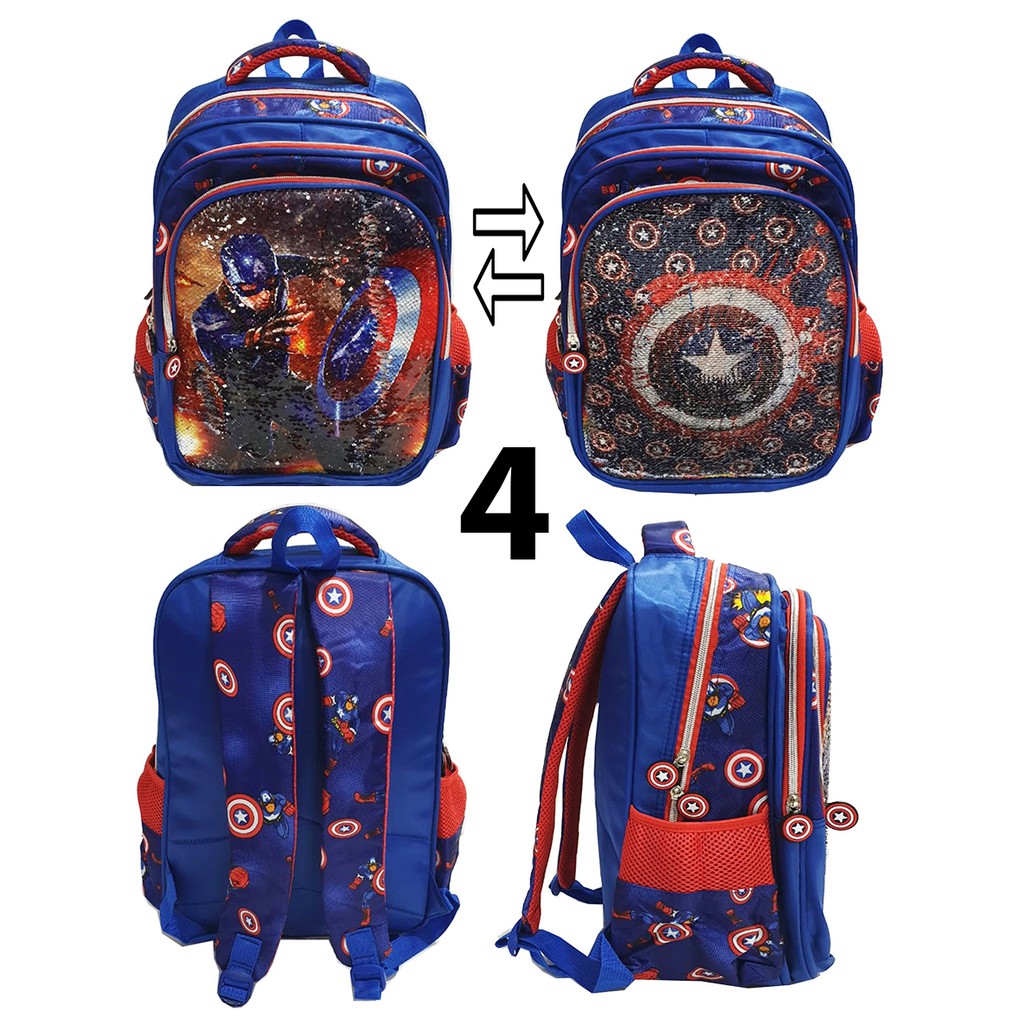 TERMURAH TAS Ransel Anak SD Sequin USAP Berubah Gambar Anak Cowok -1533