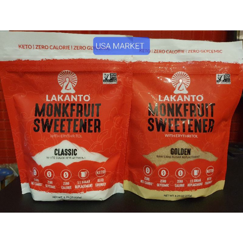 

Lakanto Monkfruit Sweetener CLASSIC & GOLDEN 235 gr sugar replacement pengganti gula