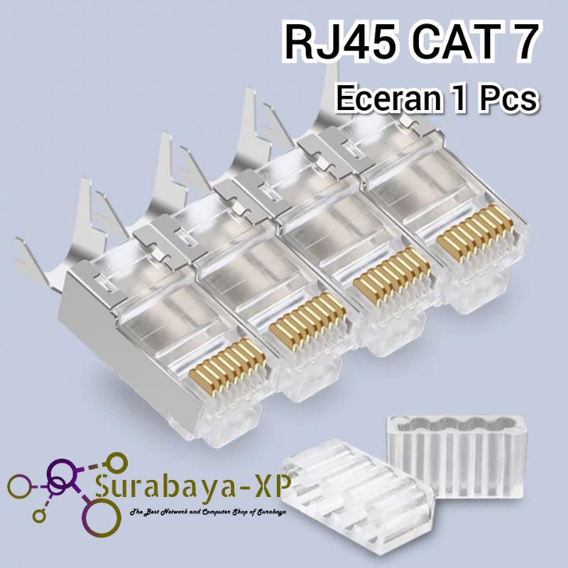 Konektor RJ45 CAT7 Besi Bisa untuk CAT6 atau CAT6A