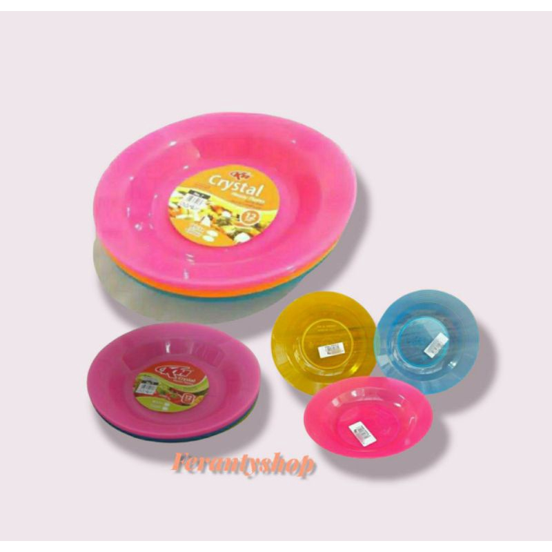 Piring makan plastik 7 inch kh 12 pcs