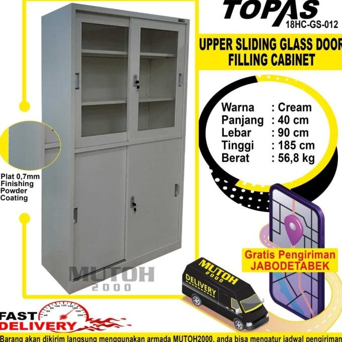 

Lemari Arsip Lemari Besi Filling Cabinet 2 Kaca 2 Besi Topas Gs-012 Terlaris