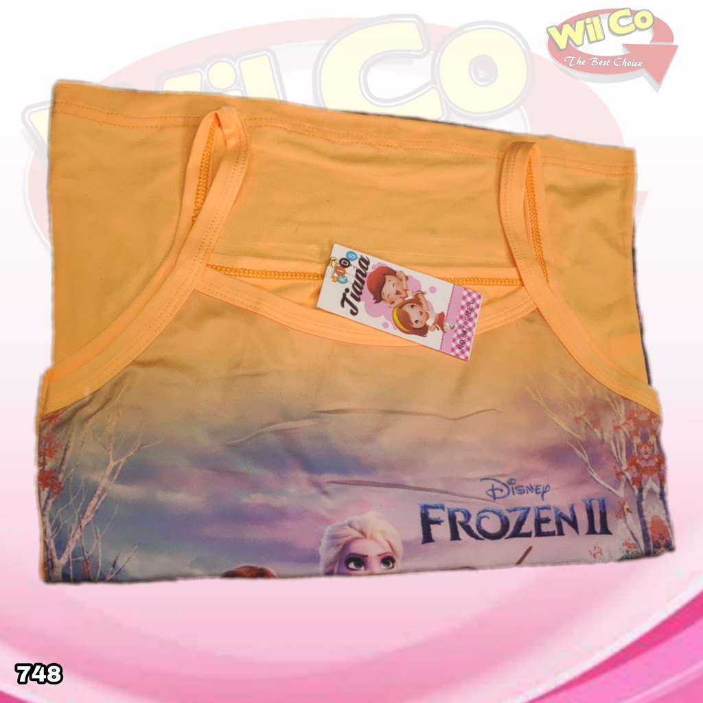 K748 - SINGLET TANKTOP TALI ANAK MOTIF FROZEN ART 646/647 HARGA PER 1 PCS