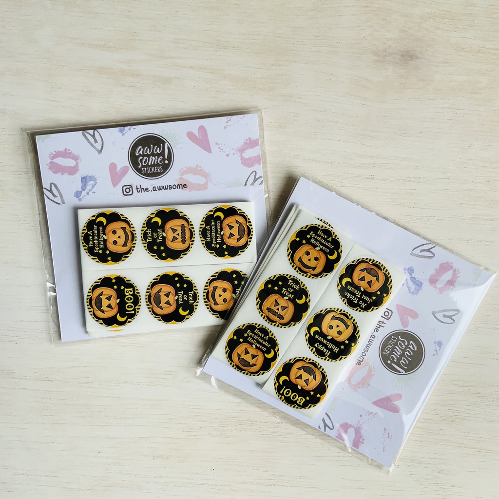 

Sticker Label Halloween untuk Packaging , Kado , Kemasan Kue & Snack