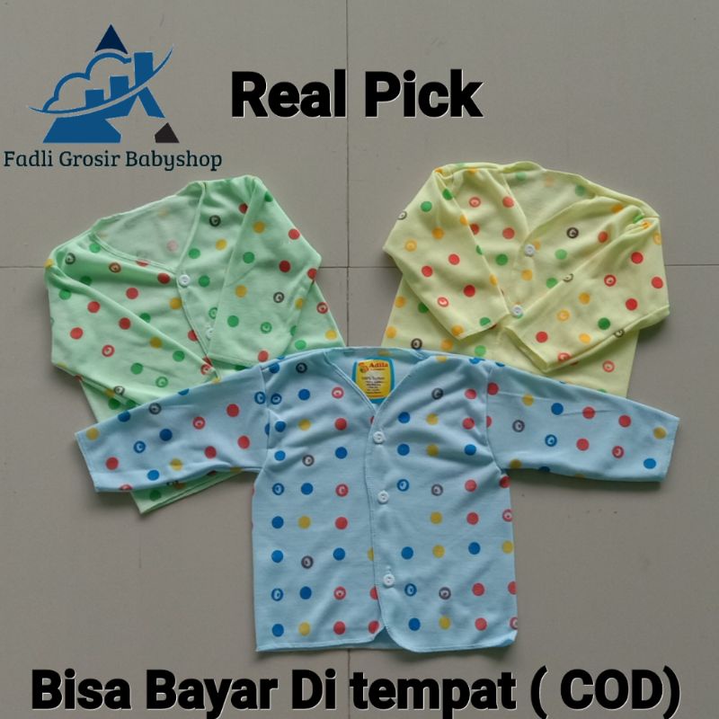 3 PCS Baju Bayi Newborn Lengan Panjang Polkadot