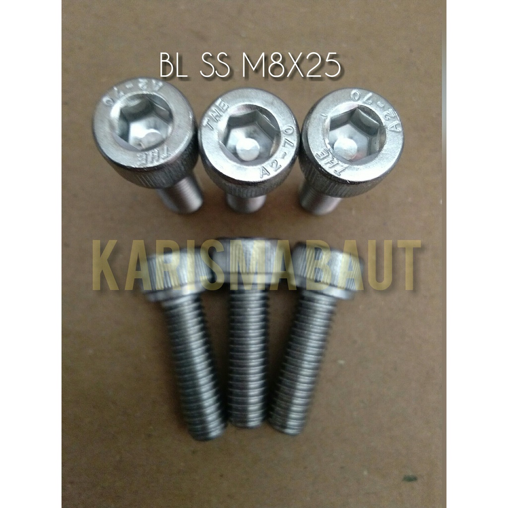 Baut L stainless steel m8 x 25 / BL SS 8x25 (kunci L m6)