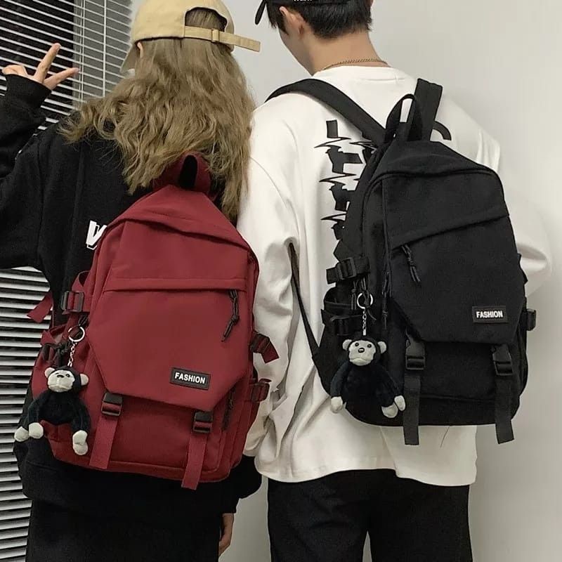 Tas Ransel Pria Wanita Tas Sekolah Tas Punggung Gendong pria Wanita Korea Style Tas Backpack Kerja Sekolah Kuliah Model Fashion Korea Trendi Tas Kanvas Tas Backpack Fashion Multifungsi