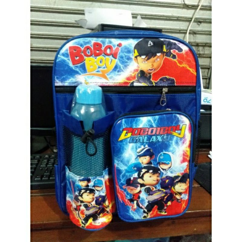 REALPICT Ransel anak Boboiboy/Spiderman gratis botol minuman