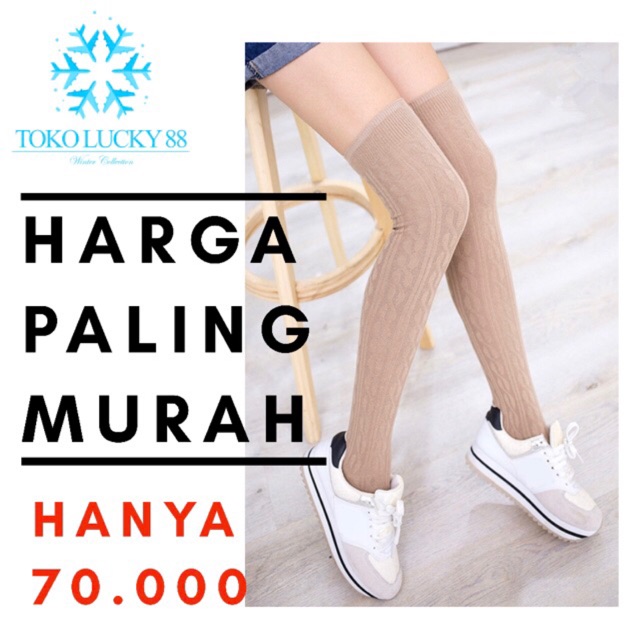 IMPORT Sock Twist Katun Kaos Kaki import Selutut Katun Twist Winter Musim Dingin