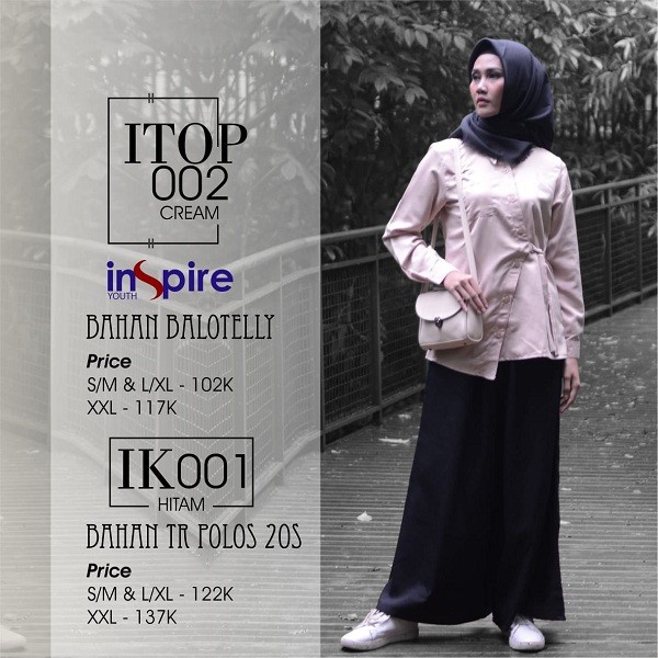 INSPIRE KULOT IK 01 BAHAN KATUN POLYESTER RAYON CELANA LONGGAR FASHION MUSLIM UNTUK REMAJA