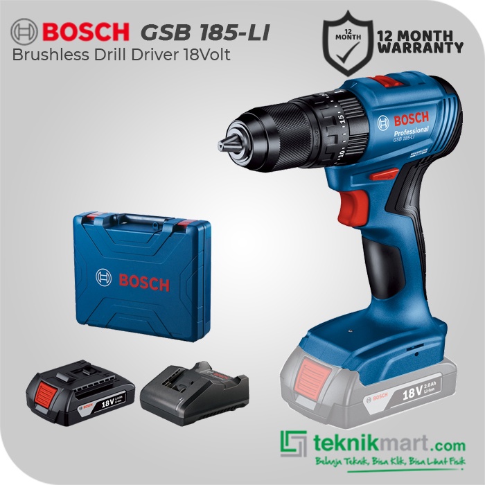 Bosch Brushless Impact Driver / Bor Impact Baterai 18Volt GSB 185-LI