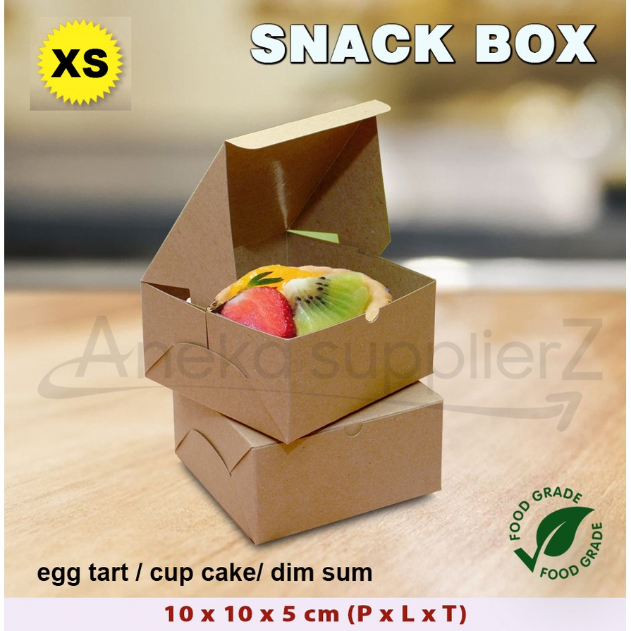 

Snack Box - Kotak Kue - Box Kue Kraft Coklat XS (100)
