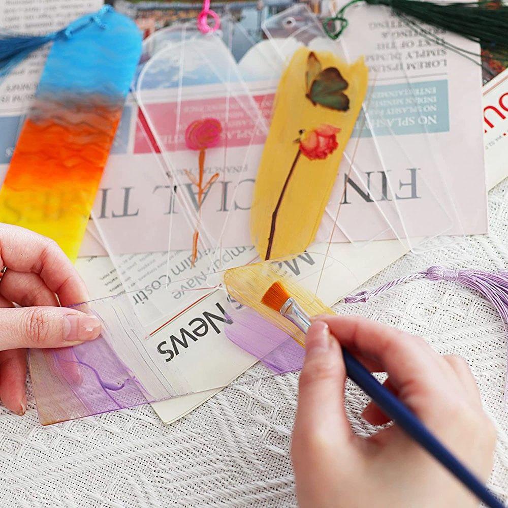 [Elegan] Diy Bookmarker Dengan Jumbai Akrilik Kosong Penanda Halaman Bening