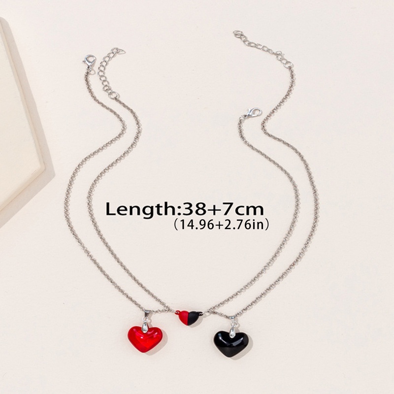 Fancyqube 2Pcs / Set Kalung Liontin Batu Kristal Heksagonal Magnet Untuk Pria Dan Wanita