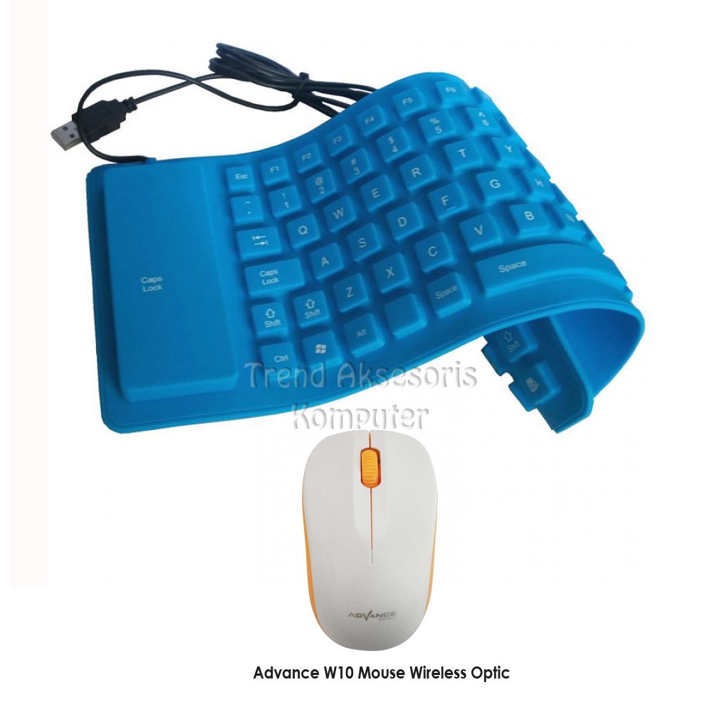 Trend-Keyboard Flexible Mini Usb + Mouse Wireless Advance W10 BEST SELLER