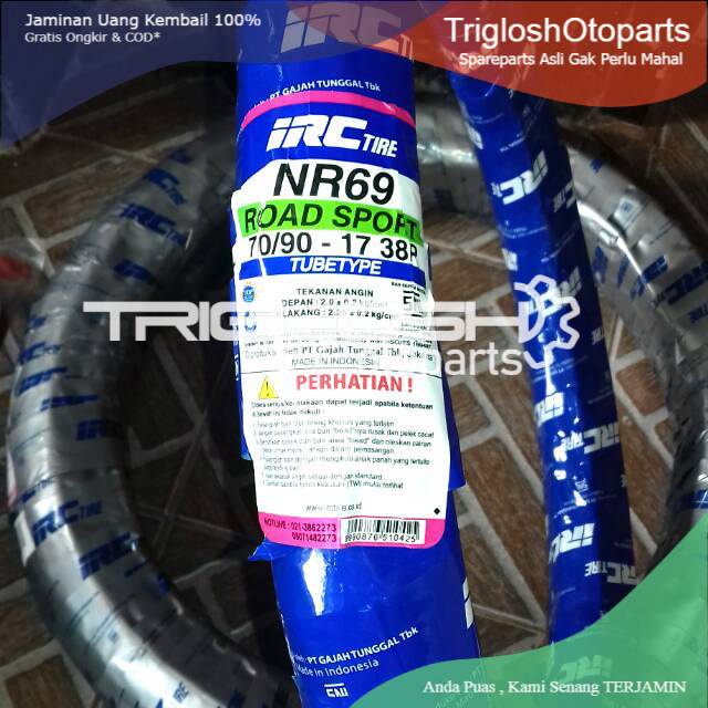 DIJAMIN BARU Ban luar irc uk 70/90/17..untuk ban depan semua jenis motor bebek MURAH