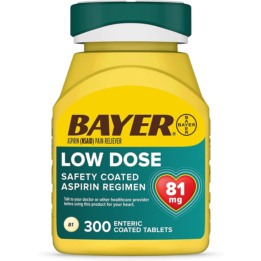 Bayer low dose Aspirin 81mg - 300 tabs