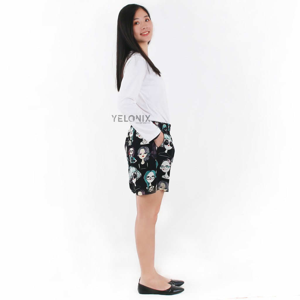 Celana Pendek / Celana Boxer Motif Korean Retro VINTAGE ORIGINAL printing ladies - YELONIX