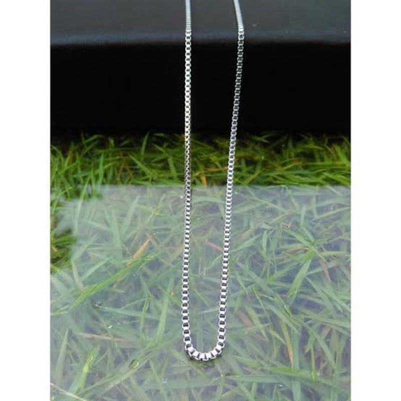 Kalung titanium silver model itali 45cm|50cm|60cm