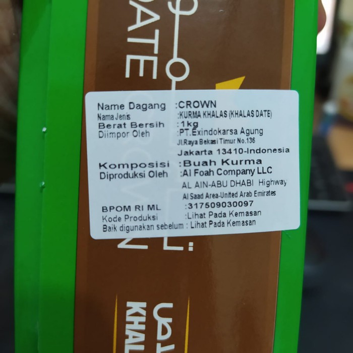 

Buruan Beli - Kurma Fresh| Exp 05-2021| Date Crown Khalas Premium 1Kg