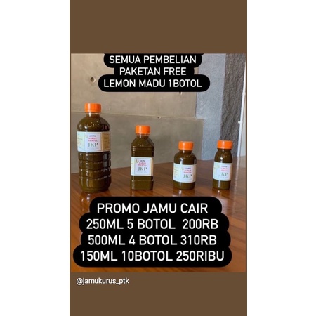 

Jamu cair 500ml 4 botol