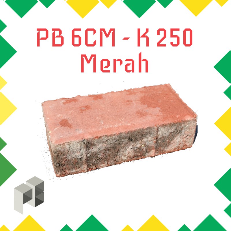 Paving Block 6 CM - Bata - K250 - MERAH (Harga Per m2)