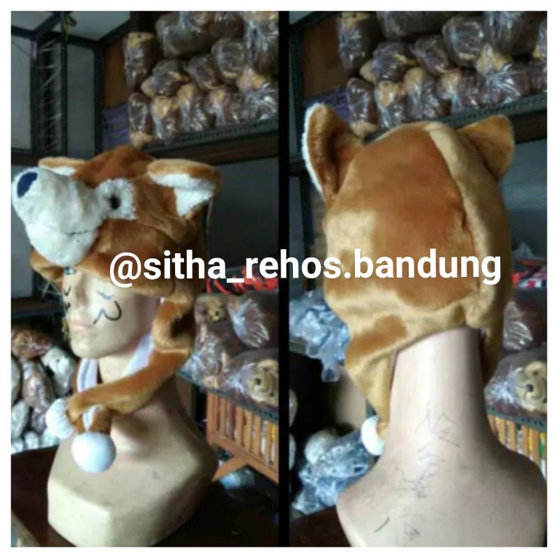 DEWASA ANIMAL HAT BULU KEPALA BINATANG HEWAN KOSTUM PANDA KUCING SERIGALA PENGUIN KOALA