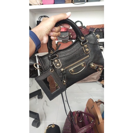 Balenciaga 100% sama MURAH  mini city edge , gold hardware
